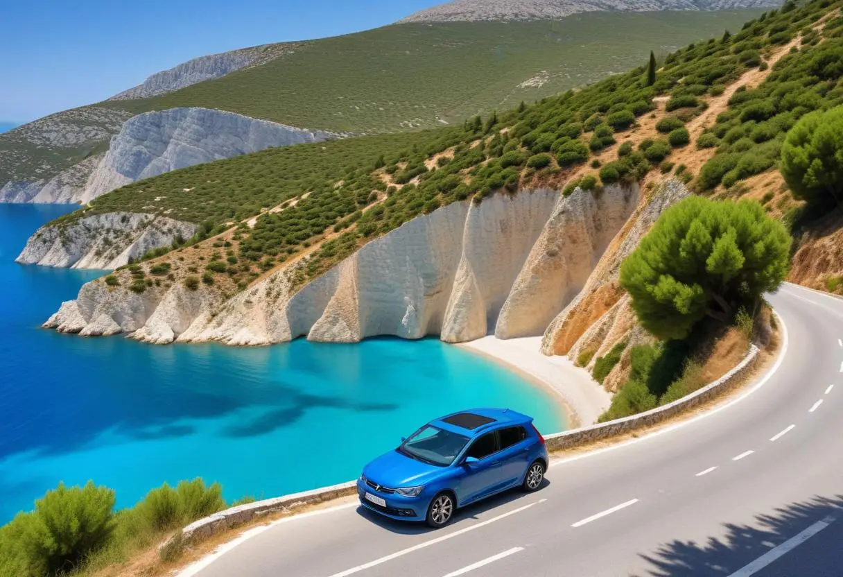 Upptäck elbilar och laddstationer på Kefalonia illustration